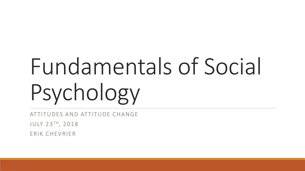 fundamentals of social psychology