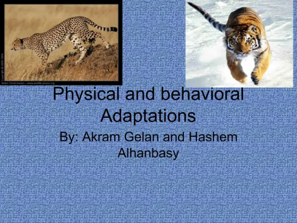 Physical and behavioral Adaptations