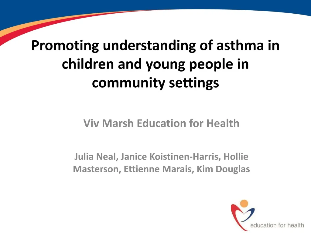 promoting understanding of asthma in children and young people in community settings