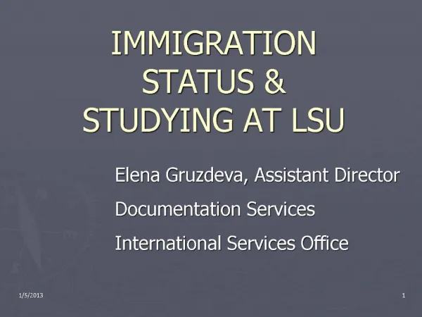 IMMIGRATION STATUS STUDYING AT LSU