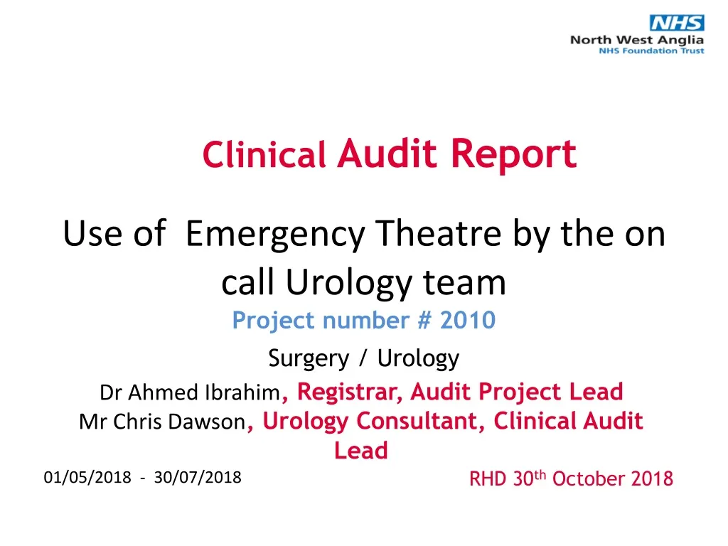 clinical audit report