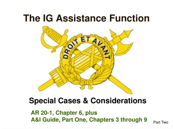 The IG Assistance Function
