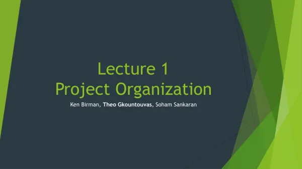 Lecture 1 Project Organization