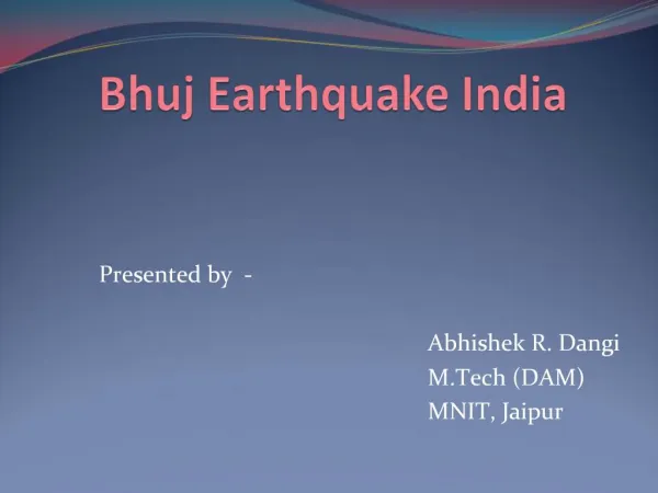 Bhuj Earthquake India