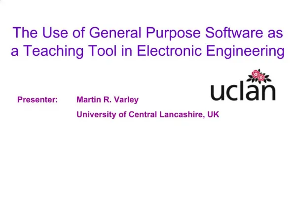 The Use of General Purpose Software as a Teaching Tool in Electronic Engineering