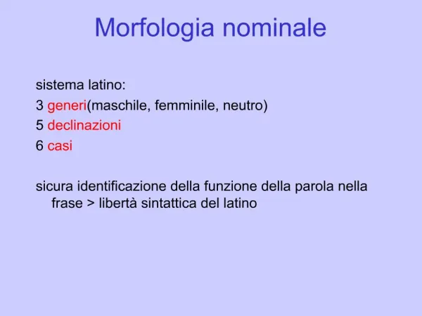 Morfologia nominale
