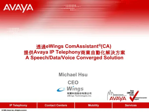 EWings ComAssistant CA Avaya IP Telephony A Speech