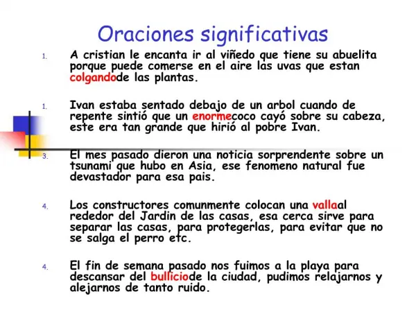 Oraciones significativas