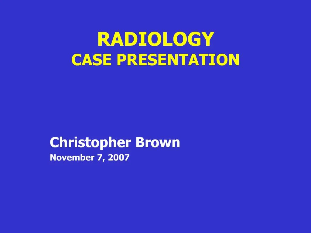 case presentation radiology