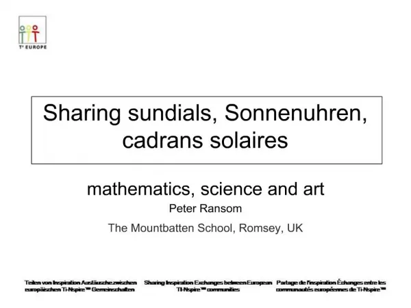 Sharing sundials, Sonnenuhren, cadrans solaires