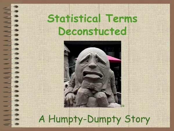 Statistical Terms Deconstucted