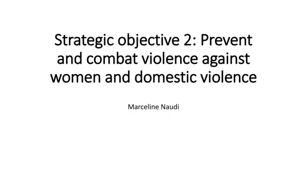 Strategic objective 2: Prevent and combat violence against women and domestic violence