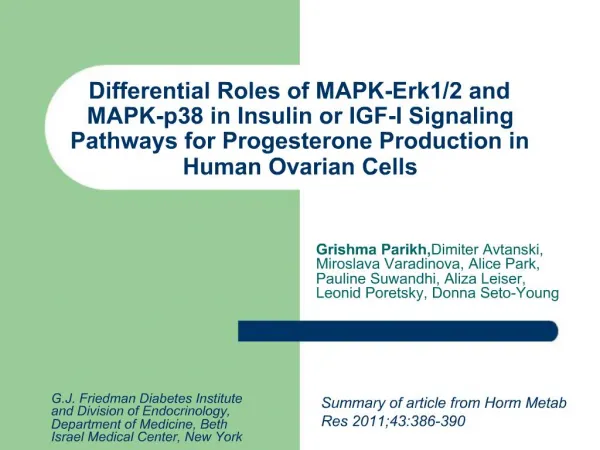 Differential Roles of MAPK-Erk1