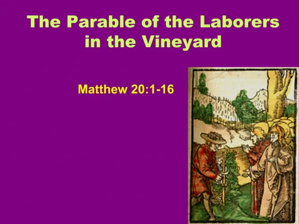 The Parable of the Laborers in the Vineyard