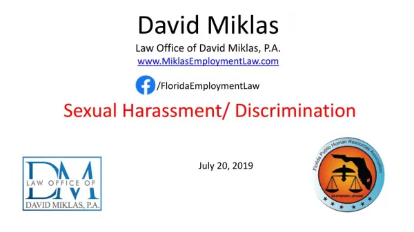 David Miklas Law Office of David Miklas, P.A. MiklasEmploymentLaw / FloridaEmploymentLaw