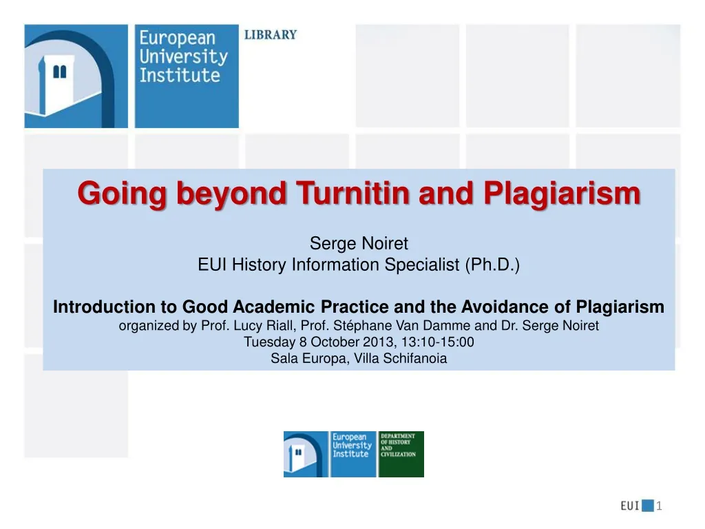 going beyond turnitin and plagiarism serge noiret