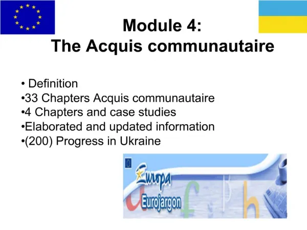 Module 4: The Acquis communautaire