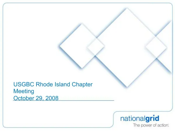 USGBC Rhode Island Chapter Meeting October 29, 2008