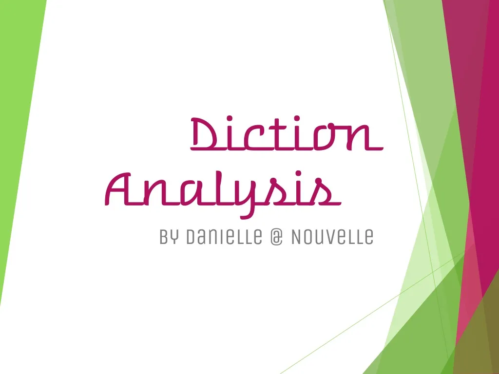 diction analysis