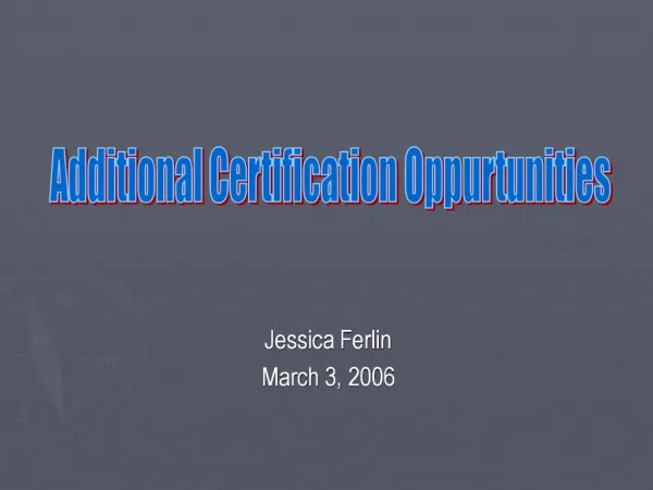 Jessica Ferlin March 3, 2006