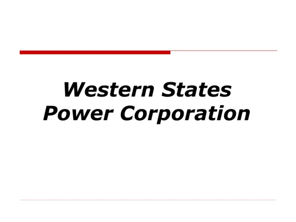 Western States Power Corporation