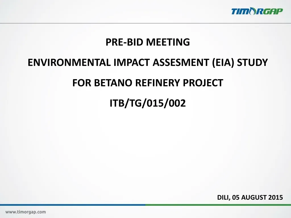 pre bid meeting environmental impact assesment