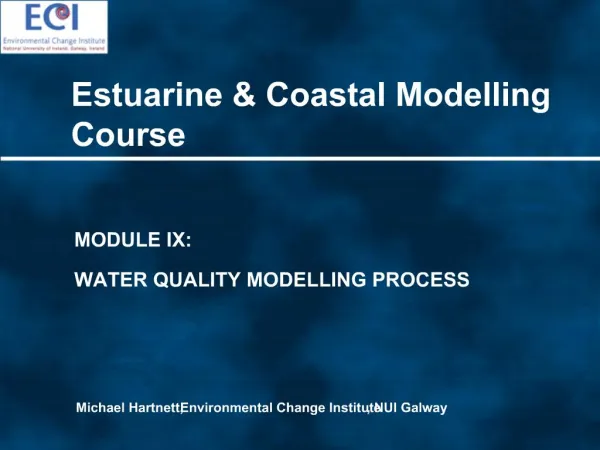 Estuarine Coastal Modelling Course