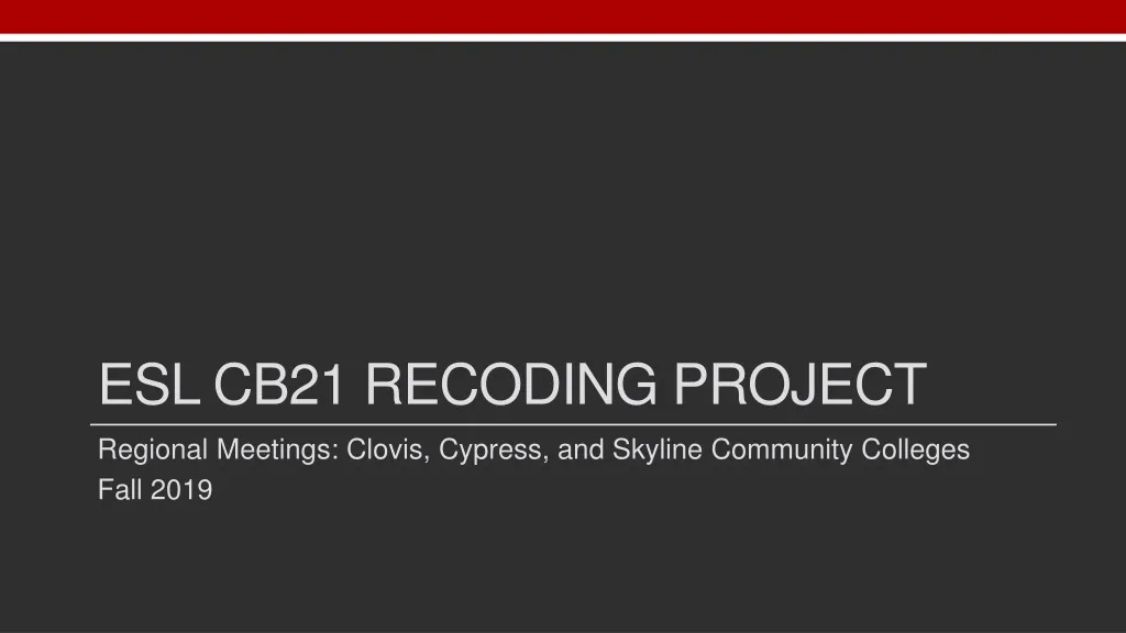 esl cb21 recoding project