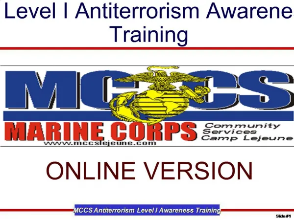 Level I Antiterrorism Awareness Training