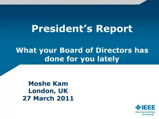 President's Report - slide 1