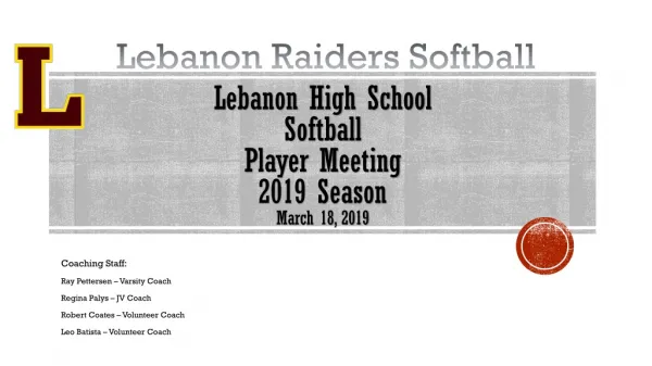 lebanon high school softball player meeting 2019 season march 18 2019