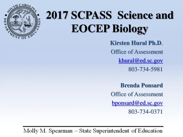 2017 SCPASS Science and EOCEP Biology