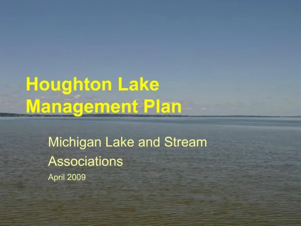 Houghton Lake Management Plan