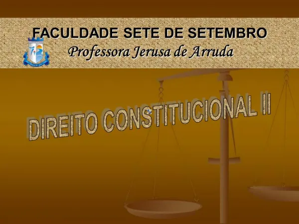 FACULDADE SETE DE SETEMBRO Professora Jerusa de Arruda