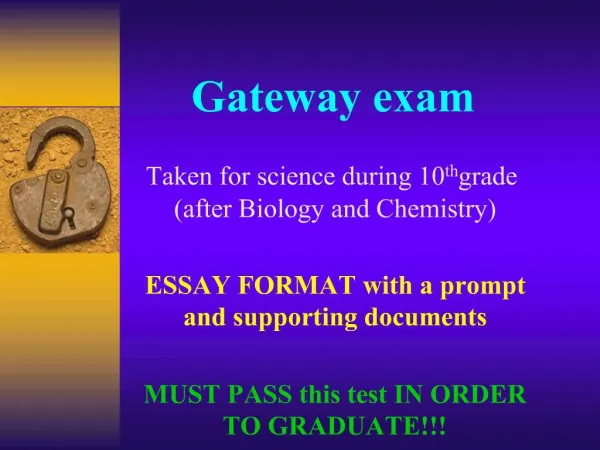 Gateway exam