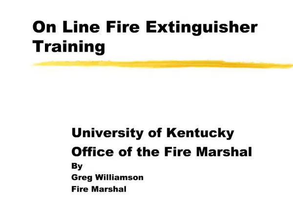 On Line Fire Extinguisher Training