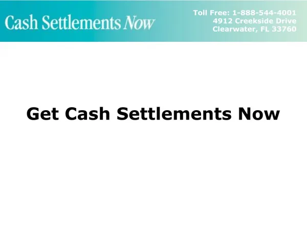 Get Cash Settlements Now