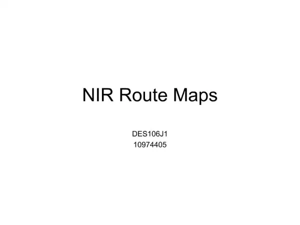 NIR Route Maps