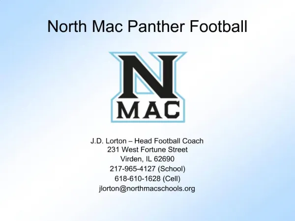 North Mac Panther Football