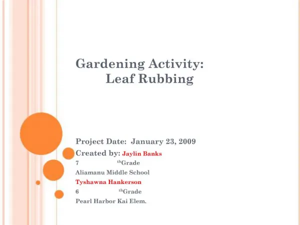Gardening Activity: Leaf Rubbing