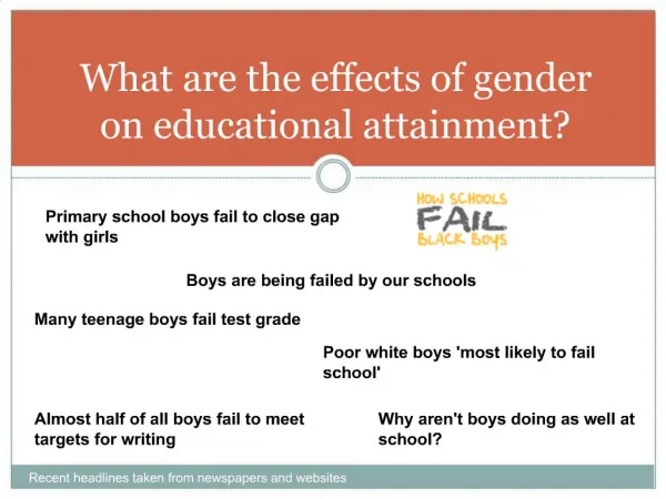 What are the effects of gender on educational attainment