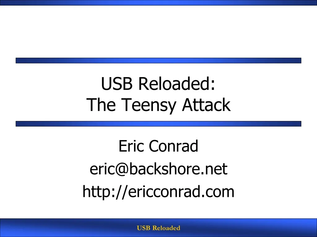 usb reloaded the teensy attack