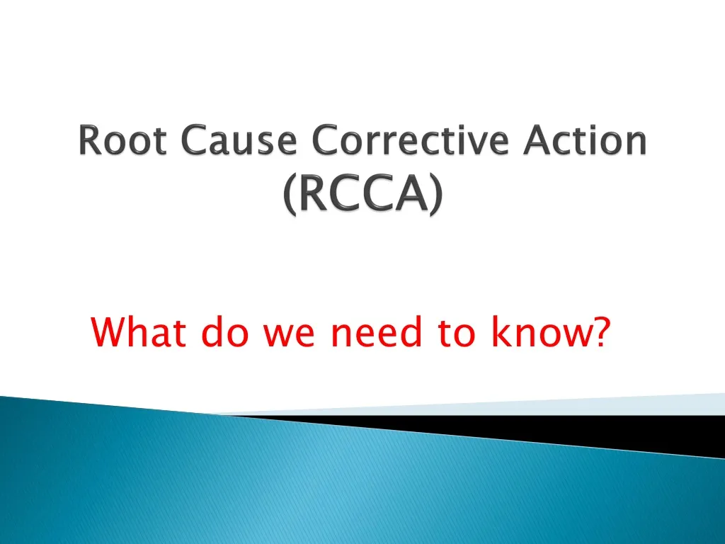 root cause corrective action rcca