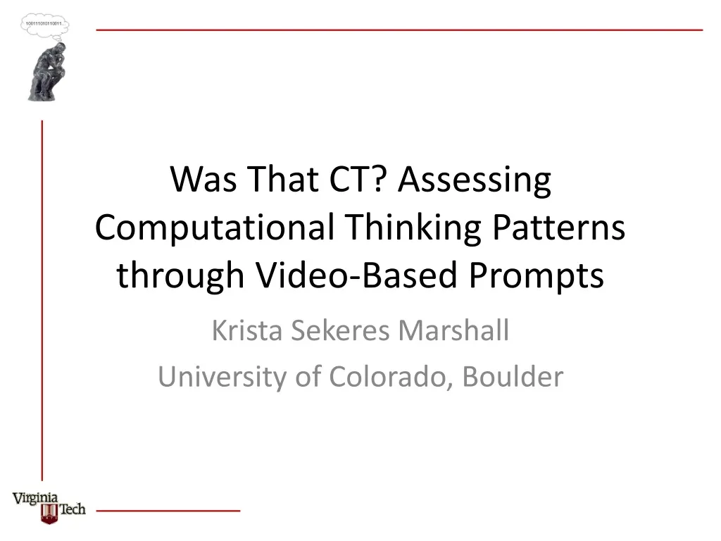 was that ct assessing computational thinking patterns through video based prompts