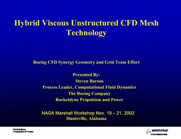 Hybrid Viscous Unstructured CFD Mesh Technology