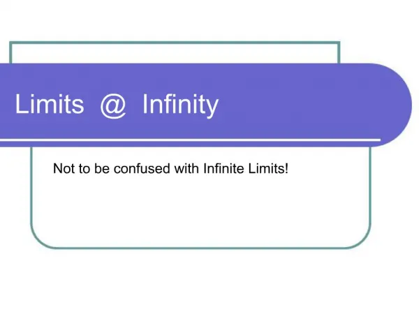 Limits Infinity