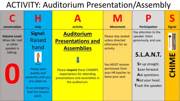 ACTIVITY: Auditorium Presentation/Assembly