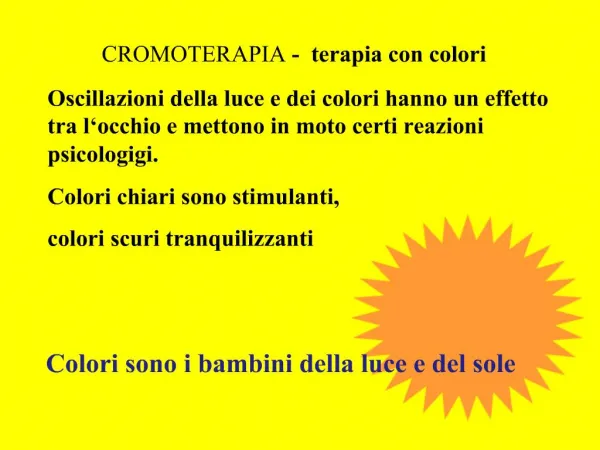 CROMOTERAPIA - terapia con colori