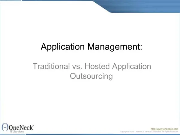 Application Management: Traditional vs. Hosted Application