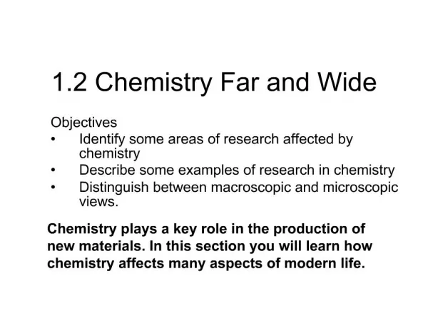 1.2 Chemistry Far and Wide